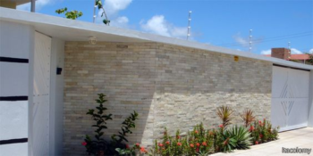 Muro com pedra portuguesa  Muros de casas, Home design decor